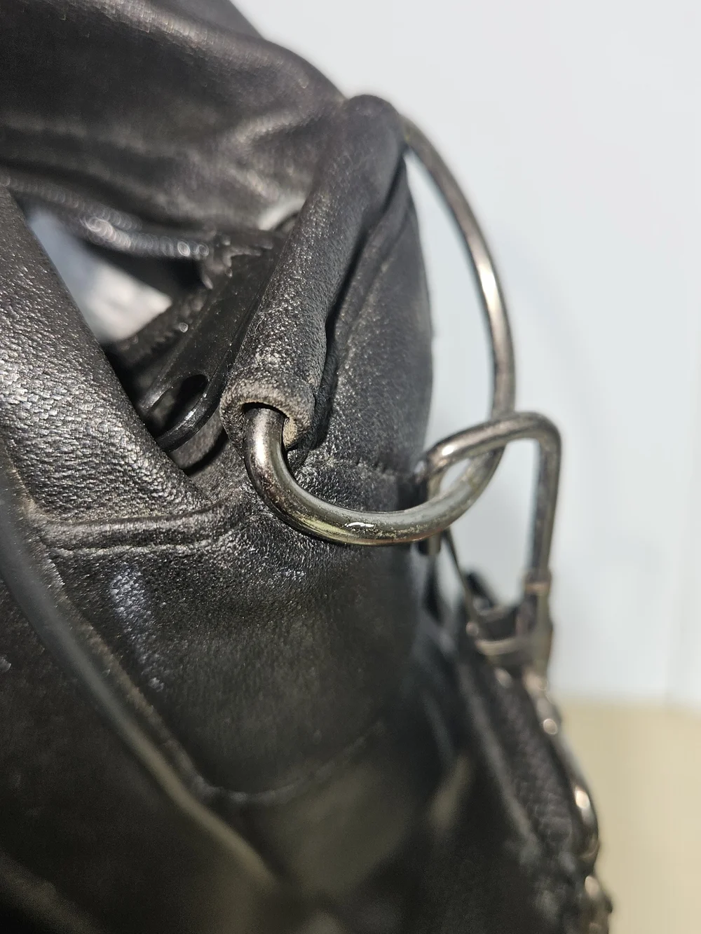 Fontini Black Leather Messenger Bag Travel Business Professional Office
